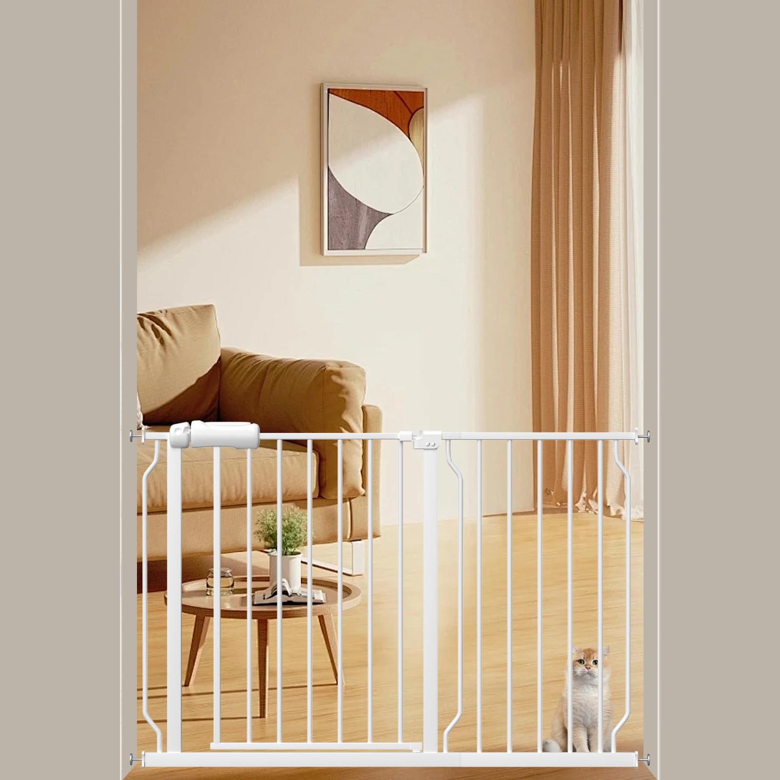 エルフ ベビー　ベビーゲート 階段上 ペットゲート ベビーフェンス 適用幅61-266cm ビデオ付き 突っ張り式 オートクローズ機能 扉開閉式 赤ちゃん ゲート ベビーガード