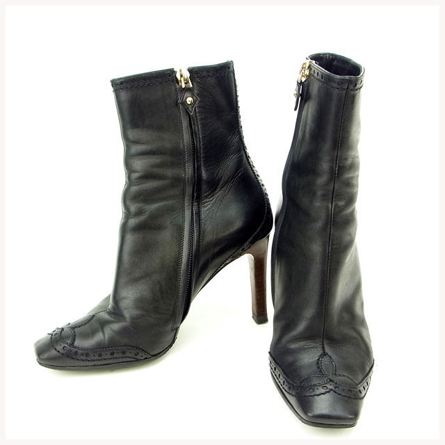ショートブーツ ＃35 ブラック 中古