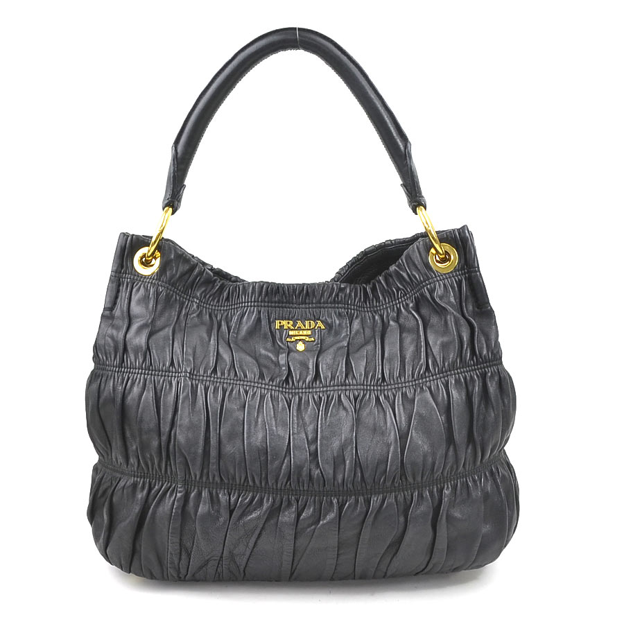 プラダ PRADA ショルダーバッグ レザー ブラック ゴールド レディース e60293g 43,680円