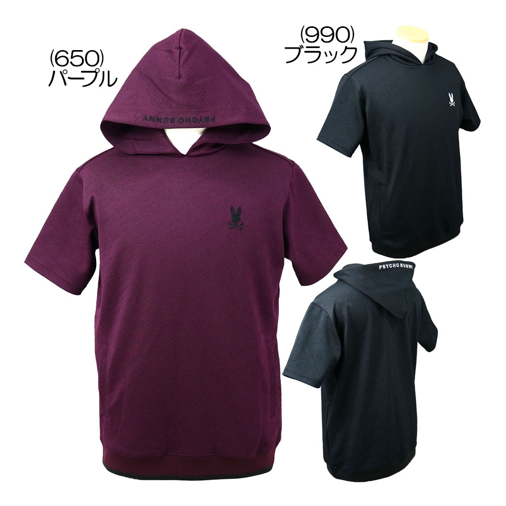 フォントロゴ総柄ジャガード半袖フーディ GF636 メンズウェア 25 秋冬モデル