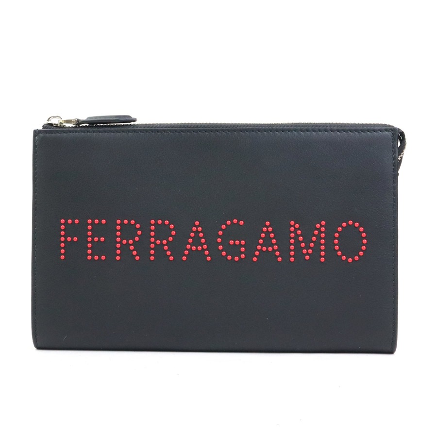 サルヴァトーレフェラガモ Salvatore Ferragamo クラッチバッグ レザー ブラック ユニセックス 56301a