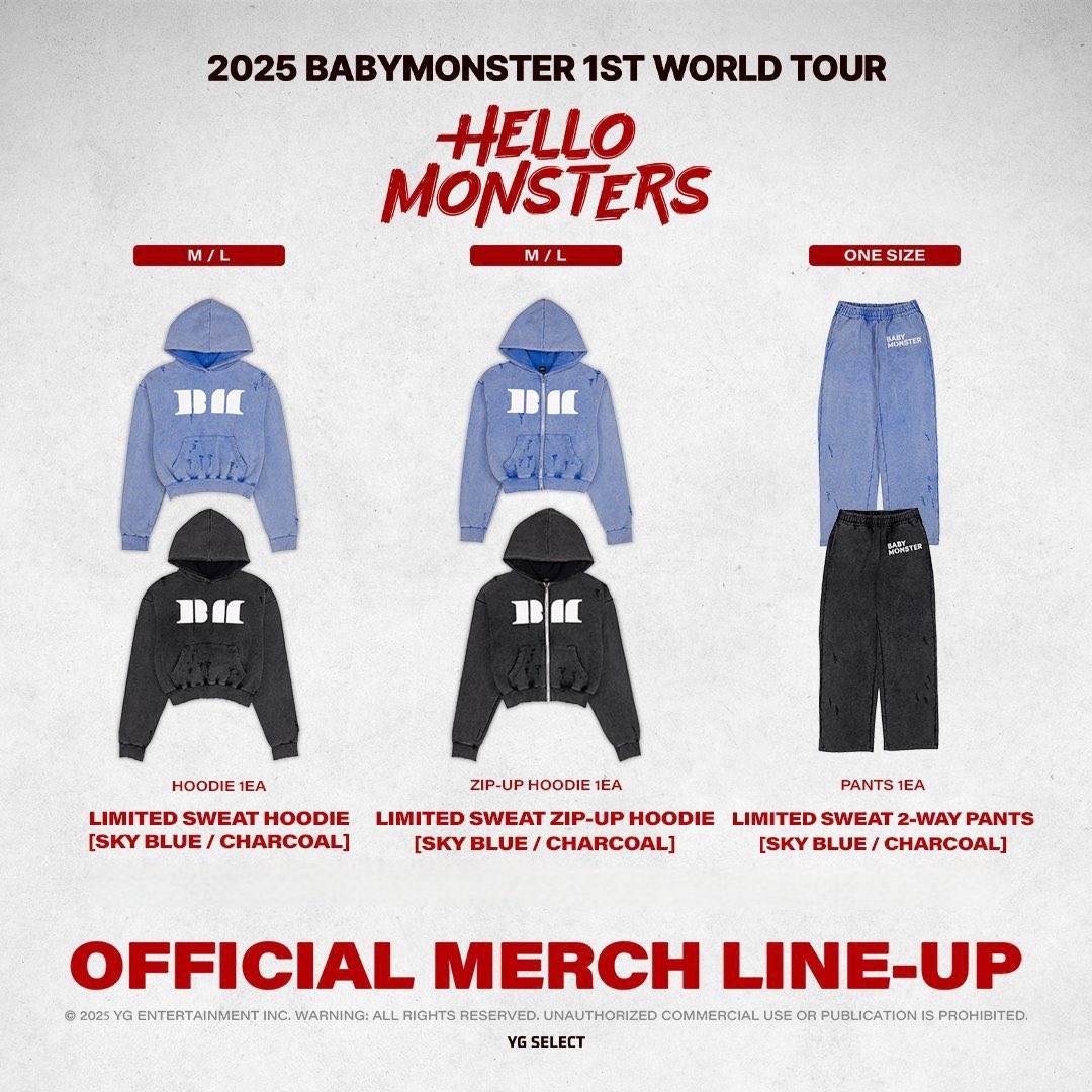 2/27追加【国内発送】【即日】 公式 LIMITED SWEAT HOODIE&PANTS BABYMONSTER HELLO