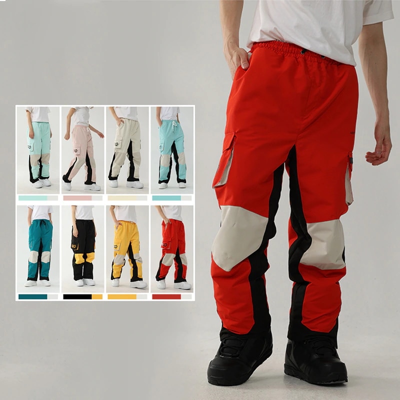 スノーボードウェア ロングパンツ カーゴパンツ 単品 スキーウェア スノボウェア メンズ レディース 長ズボン ボトムス 男女兼用 切り替え