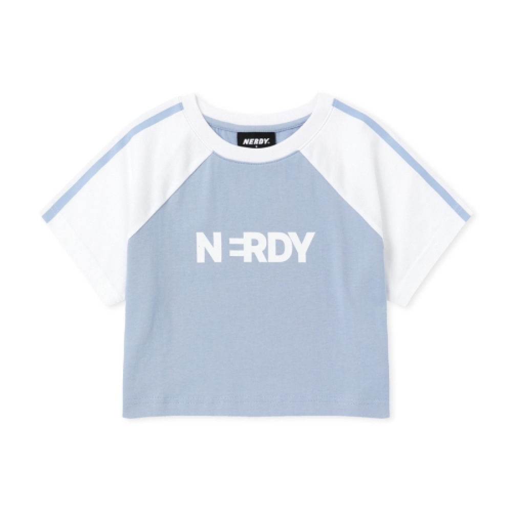 オタク女性用ニューヨーククロップ半袖Tシャツ (24SS) ライトブルー