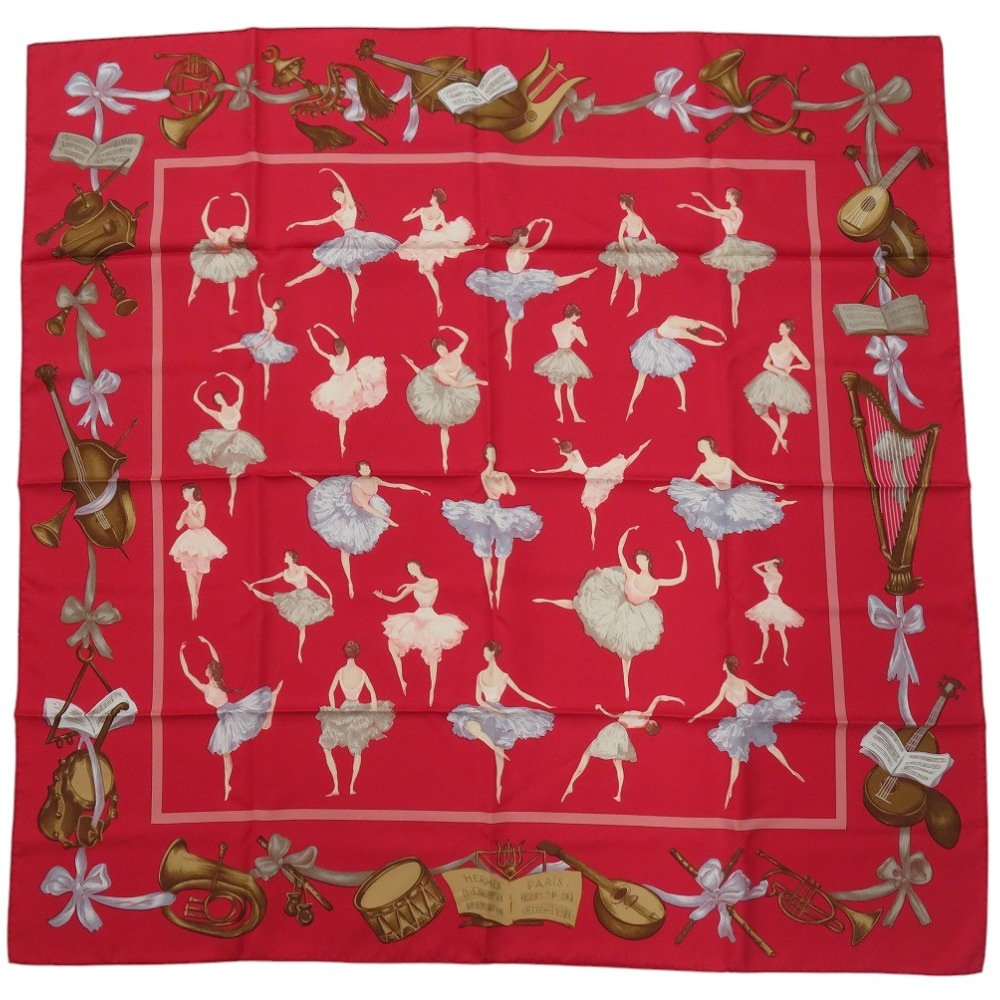 美品 バレリーナ カレ90 La Dance ラ ダンス スカーフ シルク/シルク マルチカラー 0003【中古】 レディース 52,800円