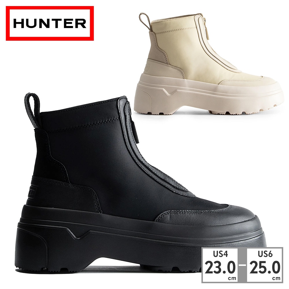 HUNTER レインシューズ レディース エクスプローラー アンクル ジップ フラットフォームブーツ WFS1000LNY ハンター WOMENS EXPLORER ANKLE ZIP FLATFOR