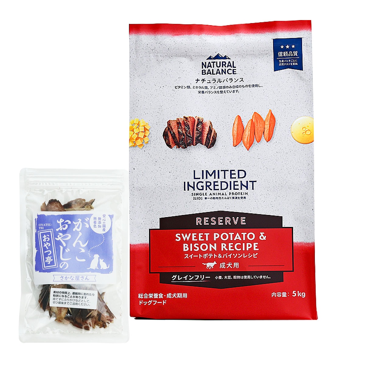 LIDグレインフリー 成犬用 スイートポテト&バイソン 5kg【お試し国産お魚おやつ約20g付き】