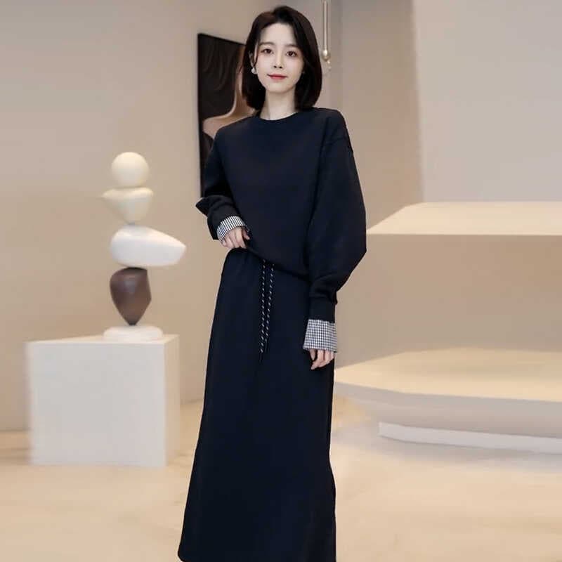 早秋にはスーツを着て女装した洋風アメリカのレトロなカジュアルウェアのスカートを2セット着た