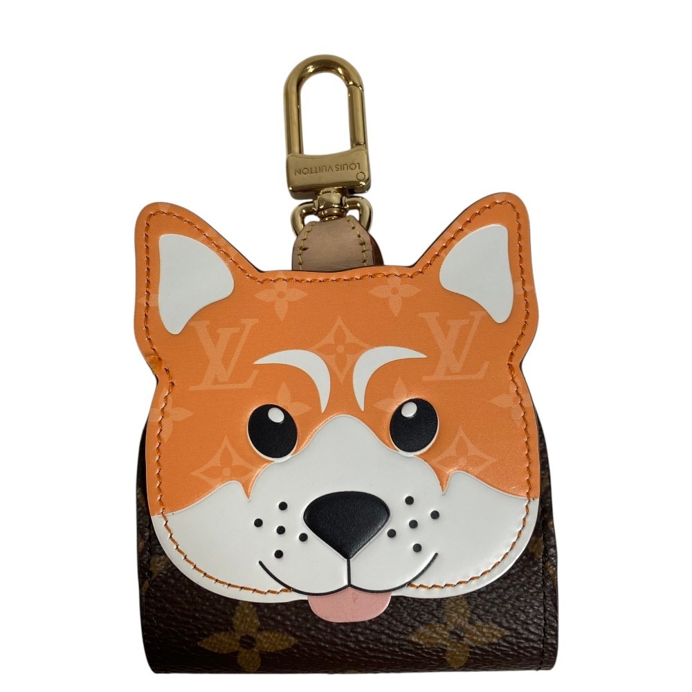 キーホルダー GI1260 ドッグ バッグ ホルダー シバ モノグラム 柴犬 ペット 犬 バッグチャーム モノグラムキャンバス ブラウン