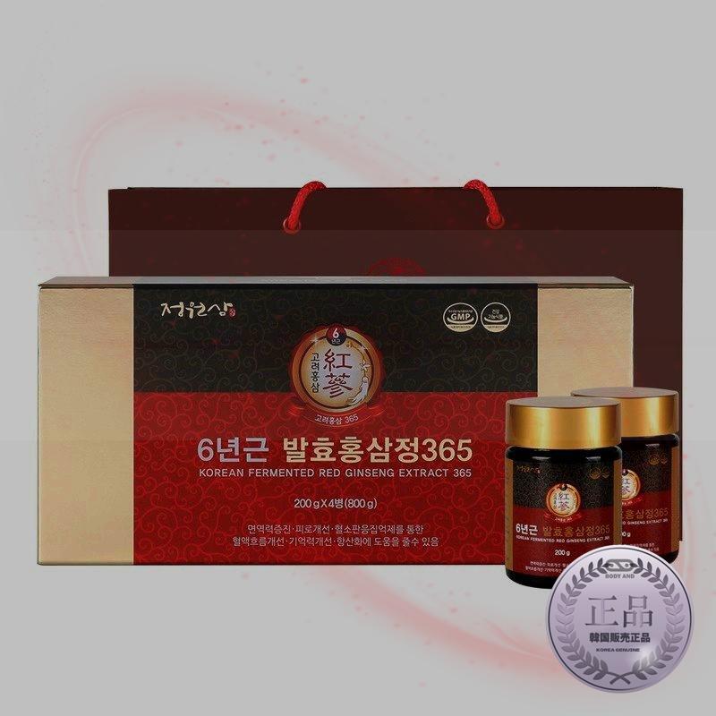 チョンウォンサム6年根発酵紅参365 +ショッピングバッグ/ 200g / 4個