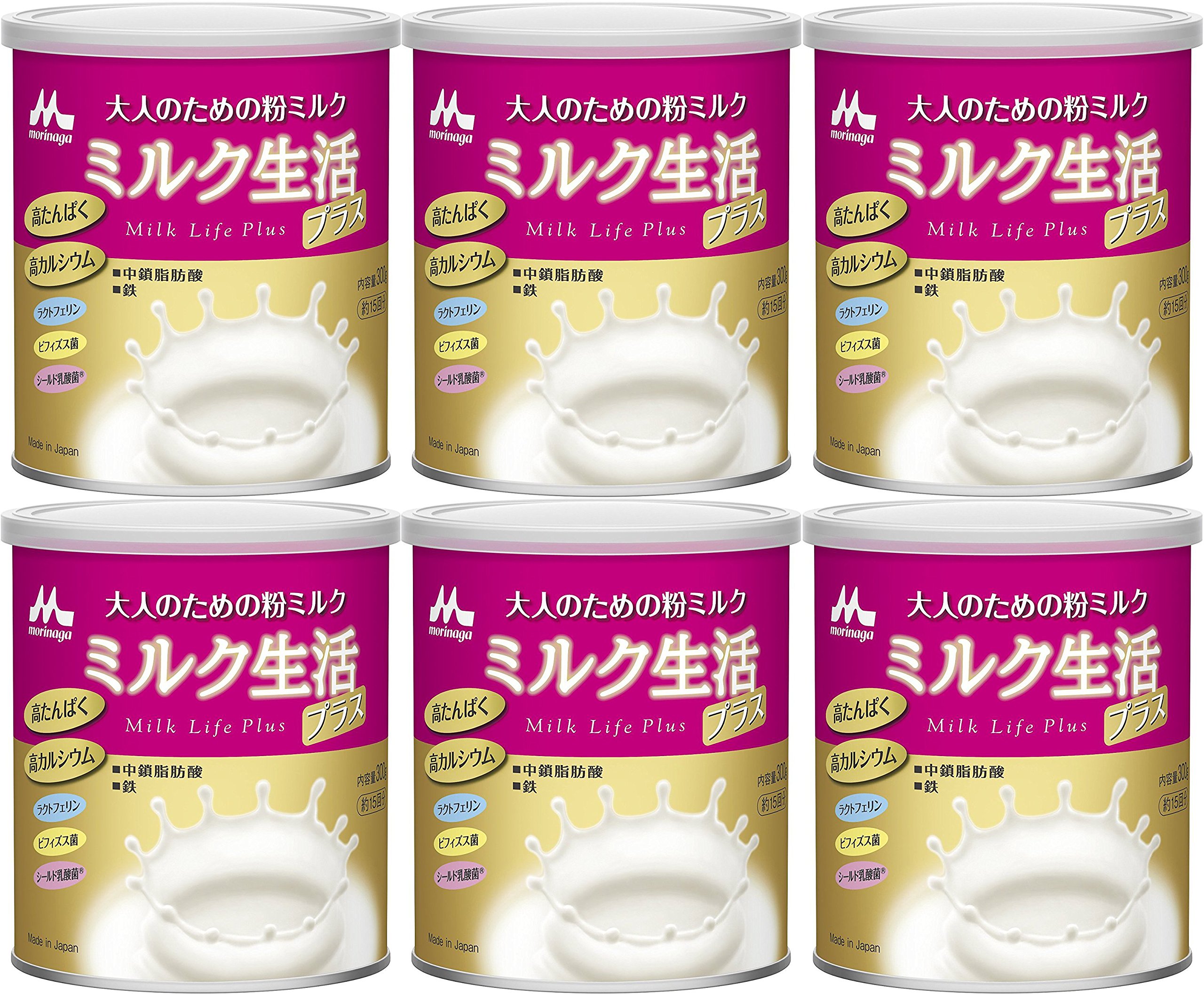 森永乳業 大人のための粉ミルク ミルク生活プラス 300g × 6缶