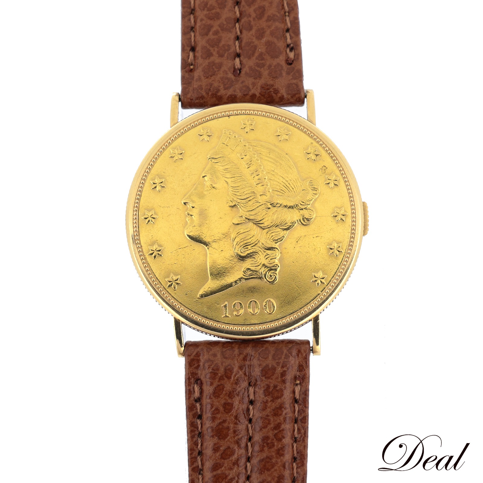 K18YG ピアジェ コインウォッチ 20ドル 1900年 メンズ 腕時計