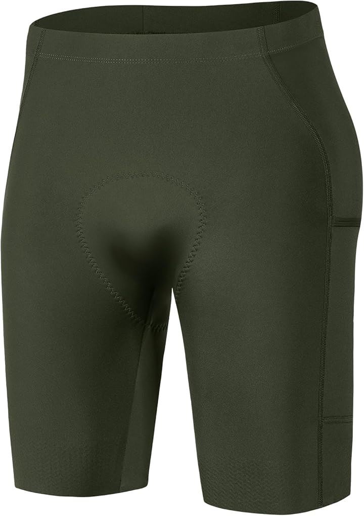 メンズサイクルパンツ ロードバイク用 パッド付 サイクリングショーツ 快適 春夏(グリーン, M)