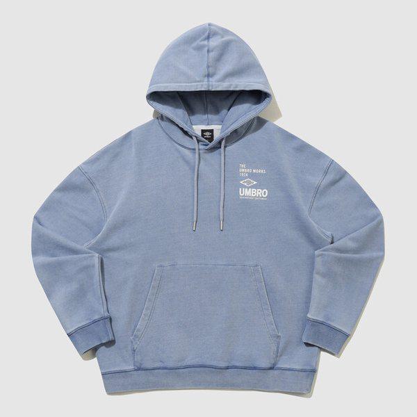 HBLオムグレイヴィンテージアップリケフード付きTシャツ LIGHT DENIM UR121CHD21 LDN0