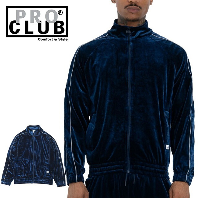 PRO CLUB VELOUR TRACK JACKET プロクラブ ベロア ジャージ トラックジャケット メンズ 男性 上着 ブルゾン ジップアップ スウェット スポーツウェア ストリート系 ファッ