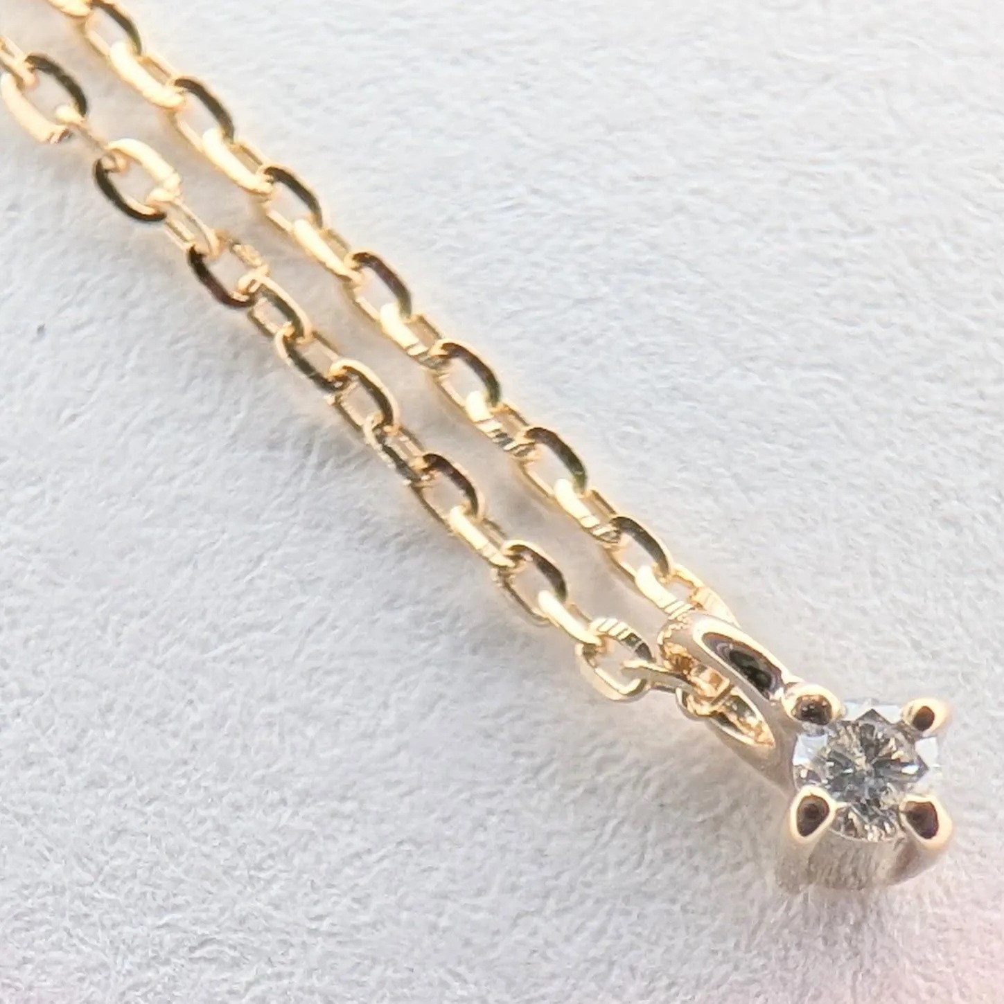 【新品仕上済】1Pダイヤモンド ネックレス K10YG-0.7g D：0.01ct イエローゴールド