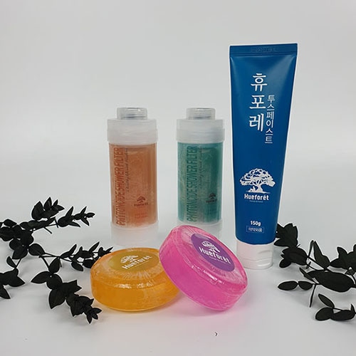 ヒューフォーレフィトンチッド 浴室セット5種(シャワーフィルター2種クレンジング石鹸2種フィトンチッド歯磨き粉1種)