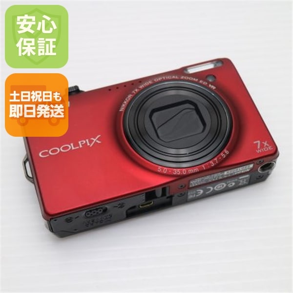 美品 COOLPIX S6000 フラッシュレッド Nikon デジカメ 67