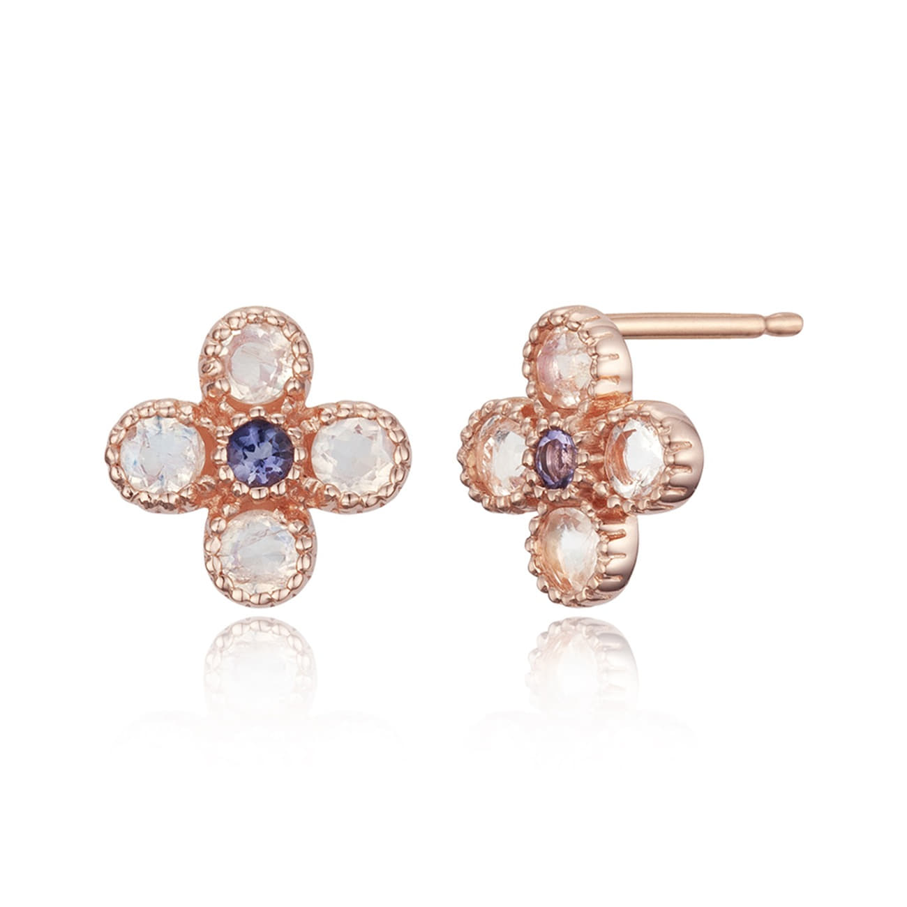 海水エル 天然石 ムーンストーン イヤリング JFE3373