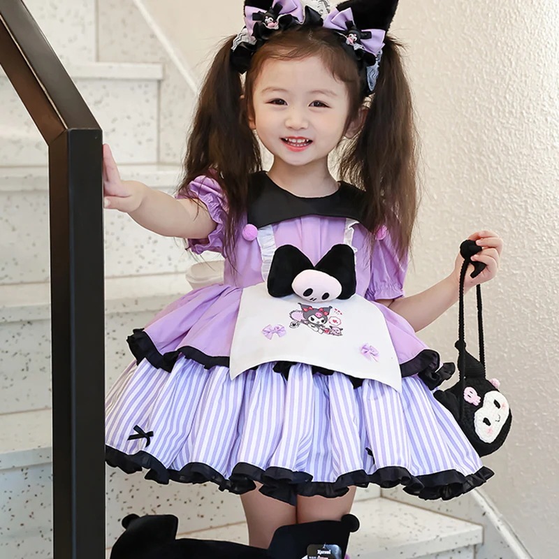 【快速出荷】キッズ ロリータ プリンセスドレス 紫色 クロミワンピース ハロウィーン コスプレキッズ 半袖/長袖 可愛い 子供服 誕生日 ギフト 秋冬 楽園 ガールズ 女の子用