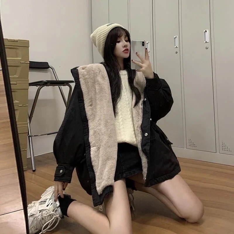 ジャケットコーデュロイ ライダース フリースで決まり！キルティングアウター 韓国ファッション 厚手 ラムズウール 裏起毛ファッション レディース 冬アウター ジャケット