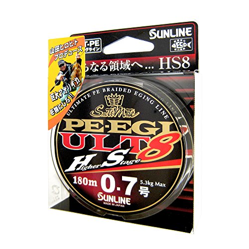 サンライン(SUNLINE) PEライン ソルティメイト PEエギ ULT HS8 180m 0.7号 5.3kg 8本 ホワイトピンクライ
