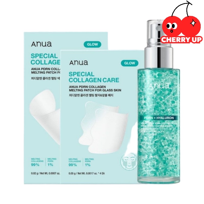 Anua PDRN コラーゲン リフティングケアセット メルティングコラーゲンパッチ＋ヒアルロン酸カプセルミスト 韓国スキンケア 保湿 ハリケア