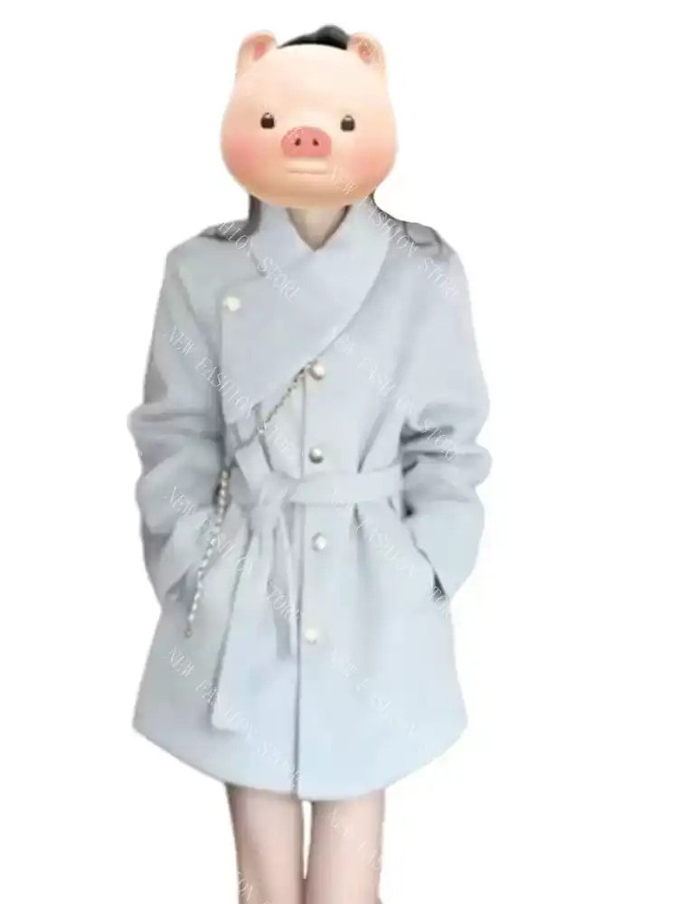 韓国系コートレディース秋冬新作厚手コート-53