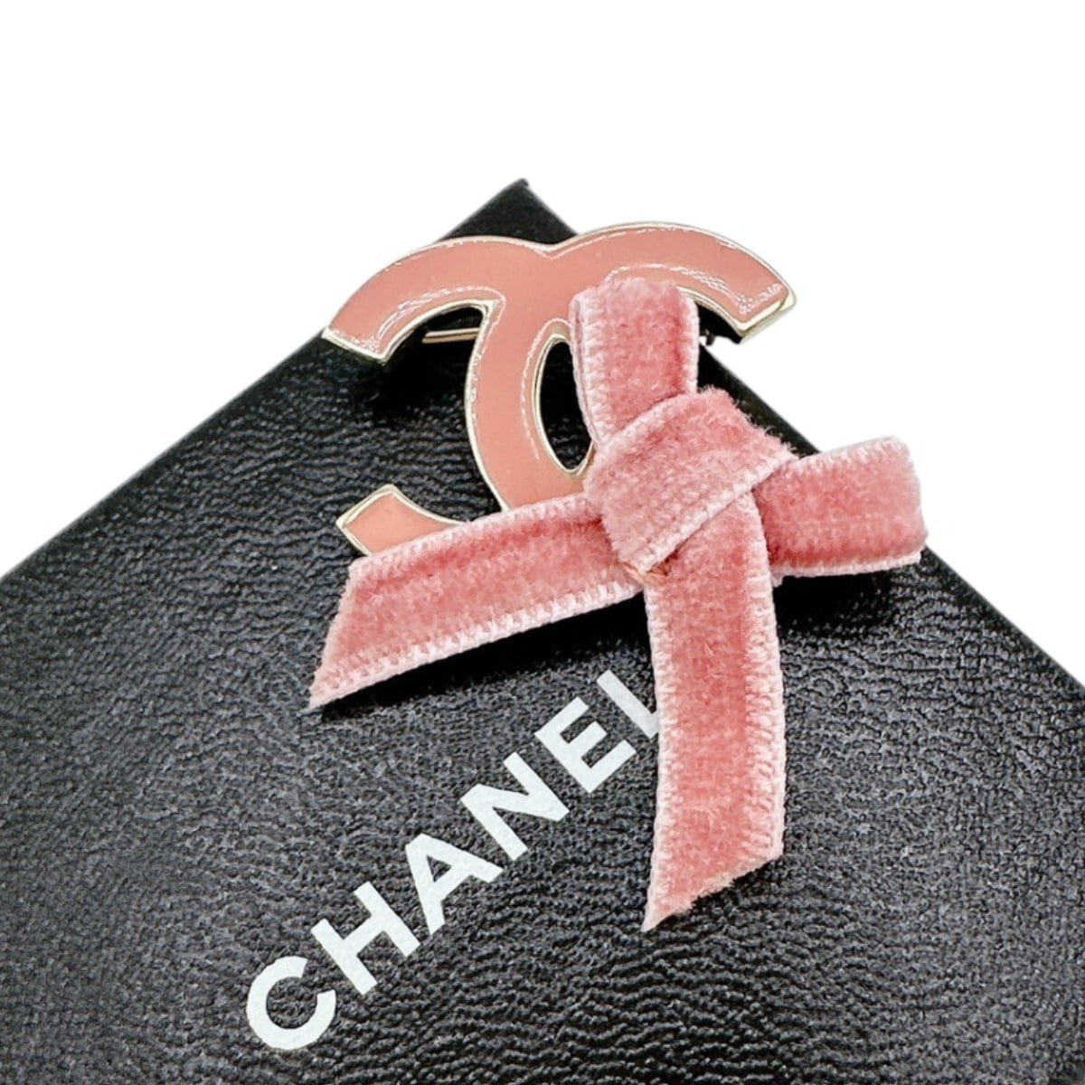 ココマーク リボン ブローチ ピンク