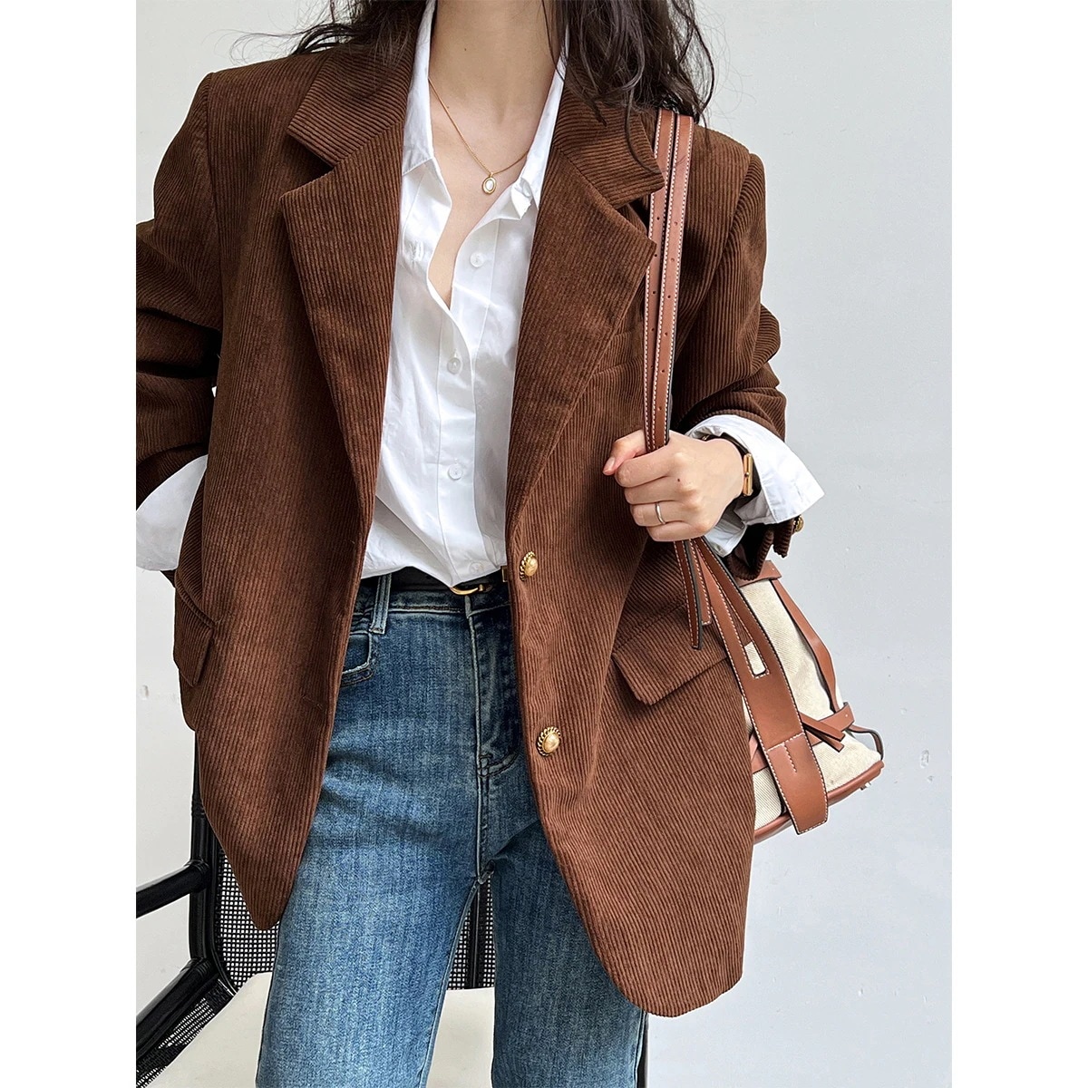 人气新作スーツ コーデュロイブレザー レディース ゆったり トップス 流行り 百掛け トップス ジャンレディース 着痩せ 高級感コート