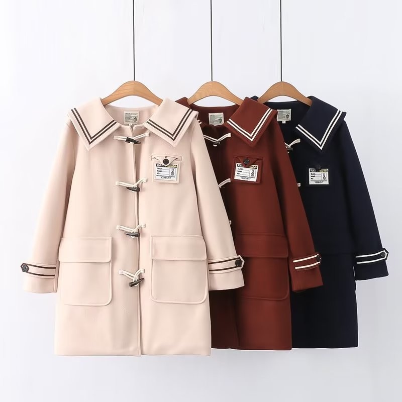 3色学院風上着 ダッフル コートレデイース厚手オシャレボタン ジャケット女の子アウターコート長袖 防寒 秋冬 卒業式入学式通学通勤 5,615円