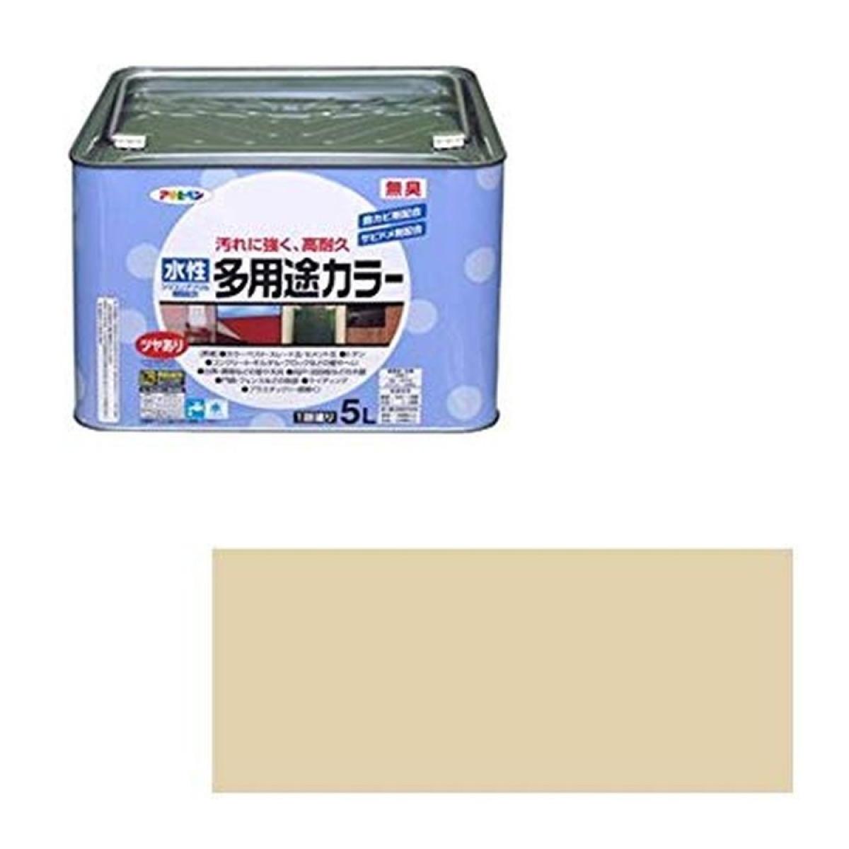 最高の アサヒペン 水性多用途カラー ティントベージュ 5L 塗装用品
