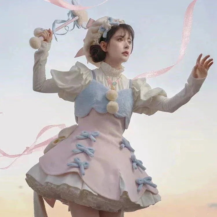 コレクション スターロリータスカート ロリータドレス 厚め 冬物 2点セット30パーセント割引