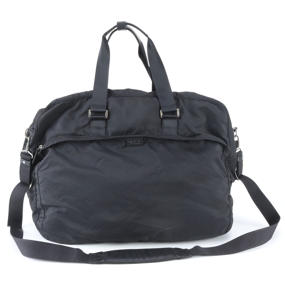 美品 2WAY ボストン バッグ 斜め掛け 出張 旅行 トート キャリー ショルダー メッセンジャー ブラック 黒 メンズ RIM EE22-9 中古