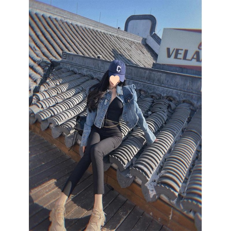 初 デニムショートジャケット 25新作 物 風 トップス レディース 初