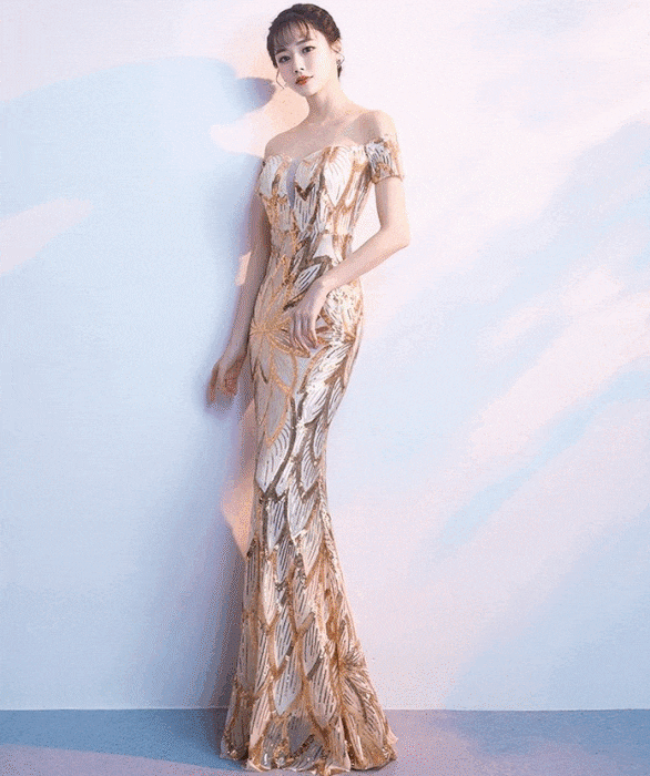 abigail マーメイドドレス ゴールド ブラック/ゴールド ブラック グリーン S M L XL 結婚式 パーティードレス ドレス ワンピース 二次会 ロングドレス 大きいサイズ ミモレ丈 ロング 10,632円