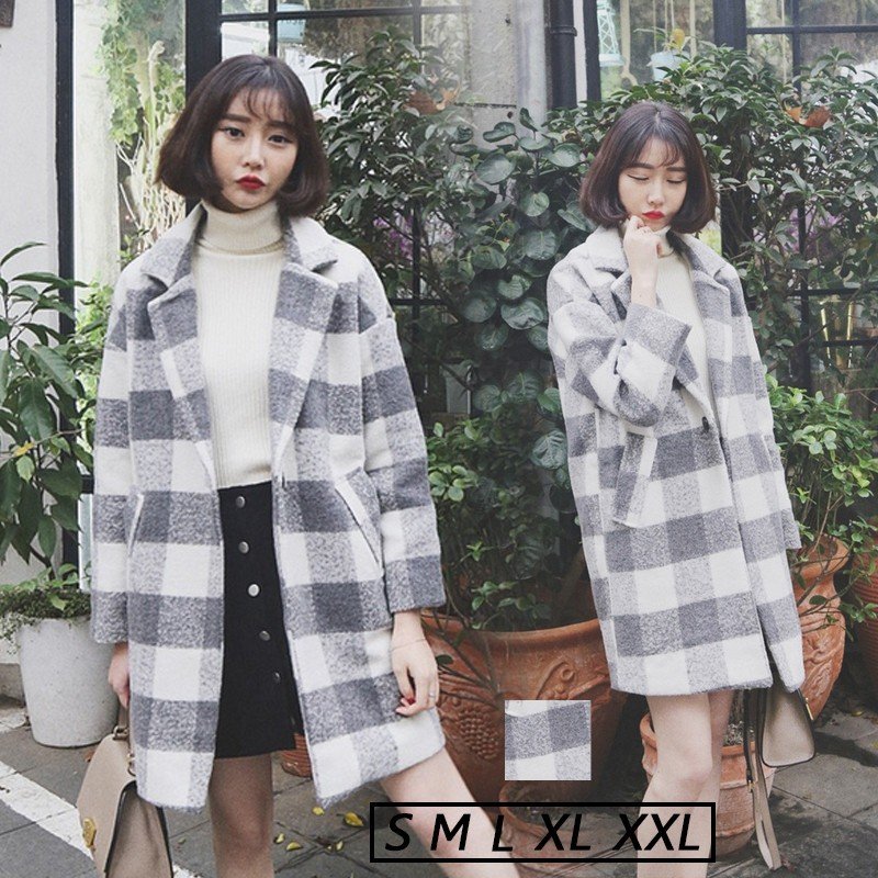 チェックコート 新作 ラシャコート 大きいサイズ レディース アウター チェック柄コート ノーカラー
