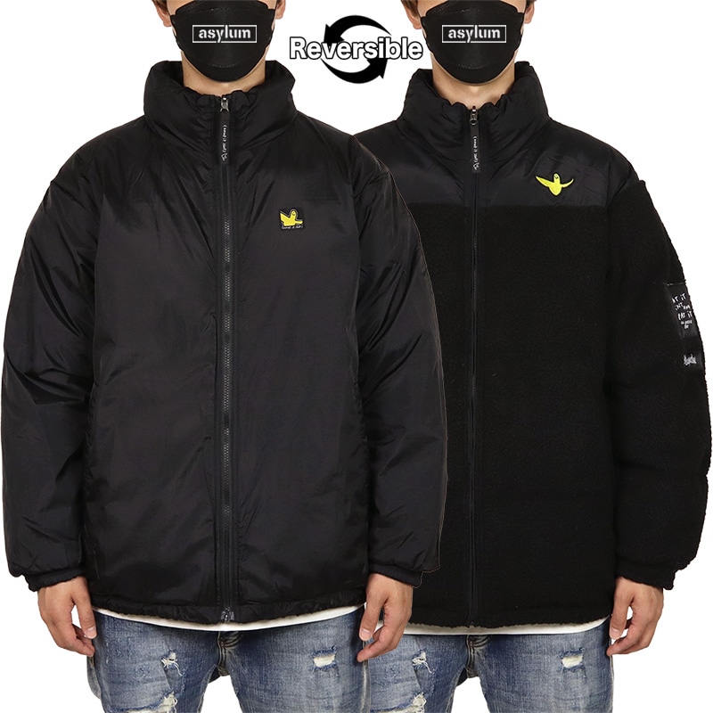 マークゴンザレス パファージャケット (What it isNt)MARK GONZALES リバーシブル ボア メンズ レディース ブランド 大きいサイズ おしゃれ 黒