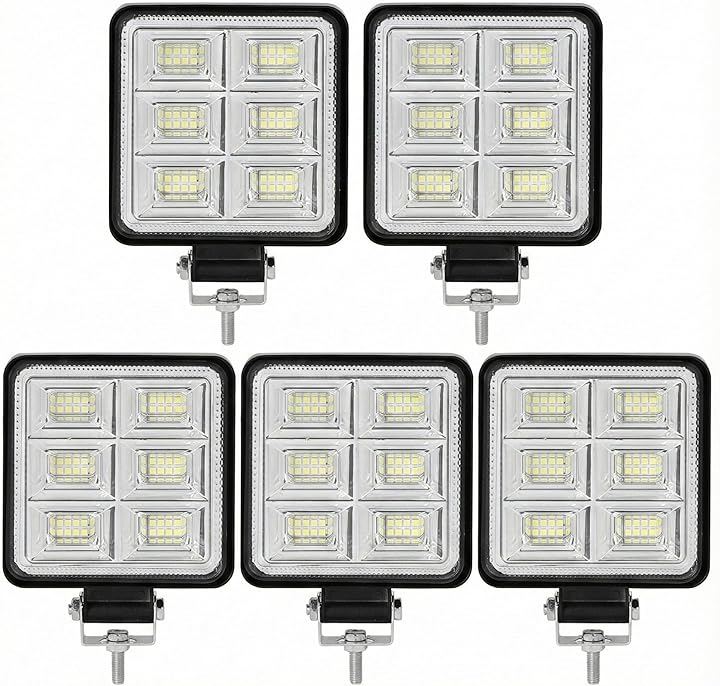 LEDワークライト 144W LED作業灯 12V 24V 6000k 汎用 広角 LED投光器 補助灯 船舶 トラック作業灯 角度調整 5個 WK18