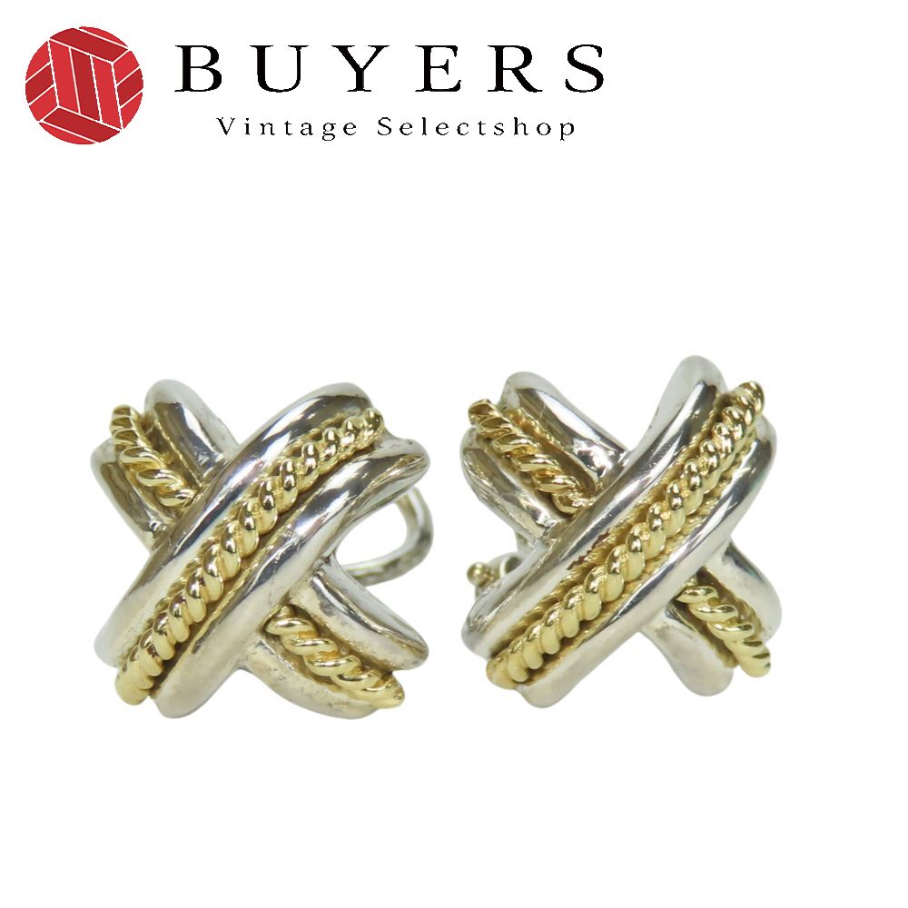 中古 イヤリング シグネチャー シルバー925 K18YG 約8.6g シルバー ゴールド アクセサリー かわいい レディース 女性