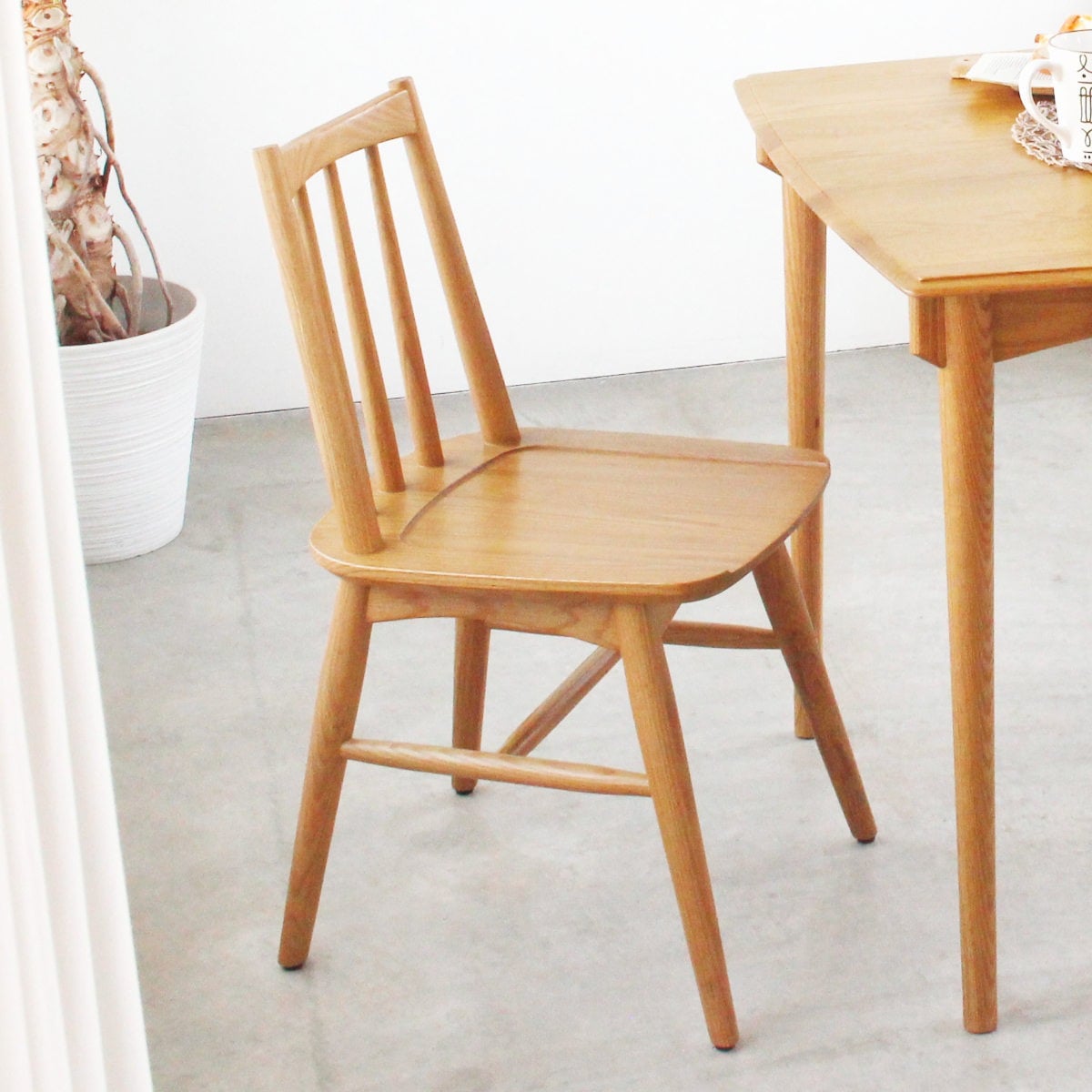 ダイニングチェア 座面高42.5cm ウィンザー調 Herit 食卓椅子 チェア チェアー イス 椅子 いす ダイニング 木製 天然木 オーク 肘なし アームレス 完成品 食卓 リビング