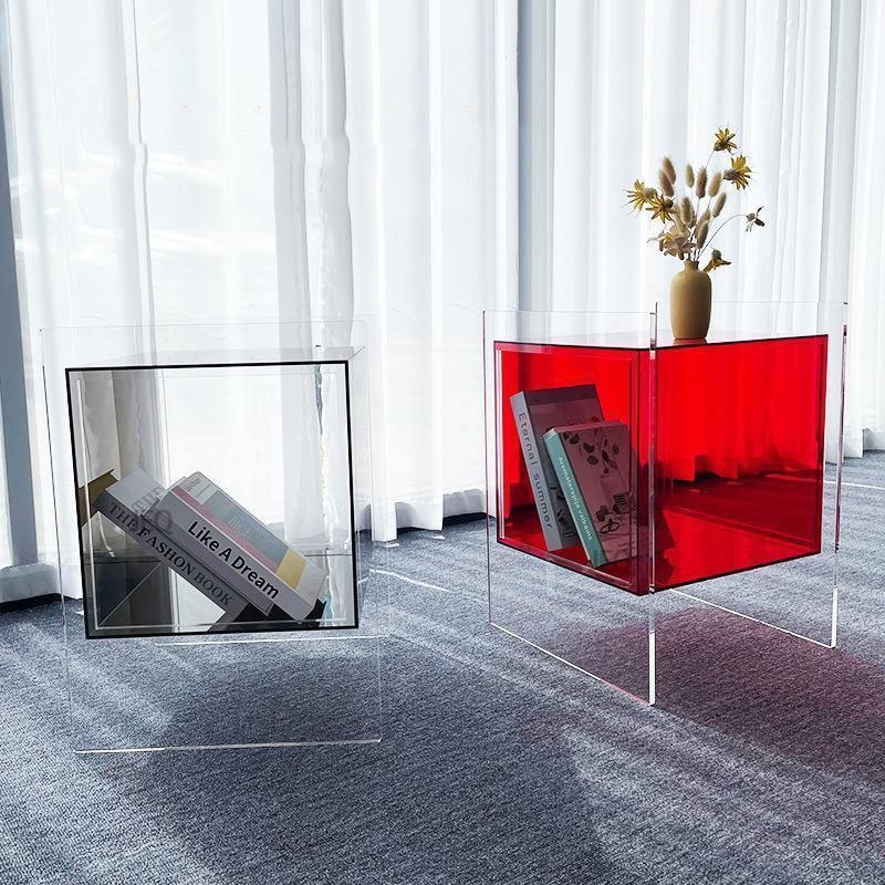 ベッドサイド引き出し アクリルベッドサイドテーブルサイド小数の北欧ライトの豪華なソファーサイドキャビネットクリエイティブな透明なベッドルームベッドサイドの収納ロッカー サイドテーブル