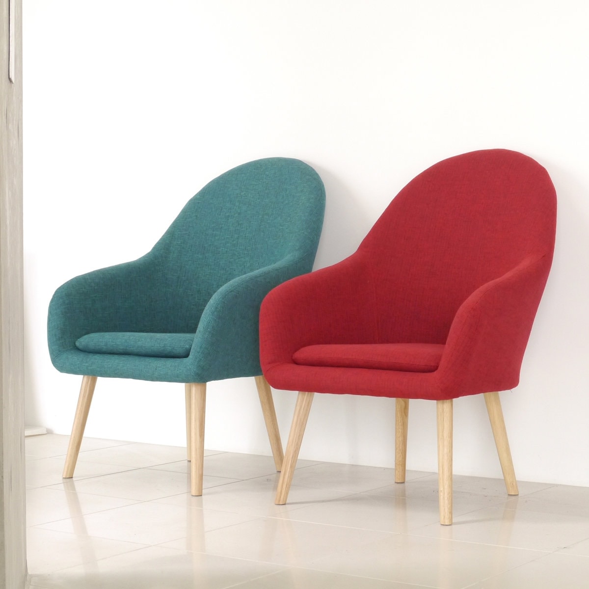 ソファ 1人掛け ファブリック シェル型 幅66cm ダイニングチェア デスクチェア リビング ダイニング 椅子 チェア ハイバック 天然木 脚 北欧 完成品 23,980円