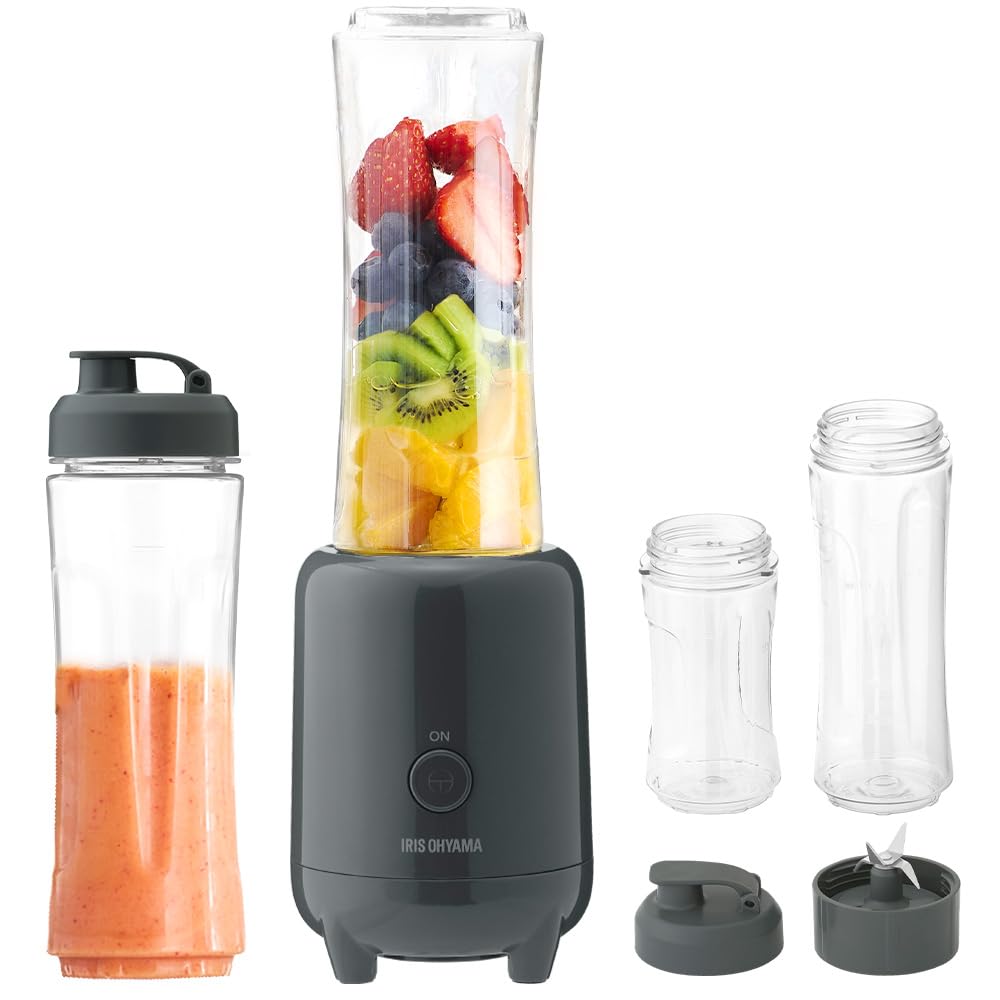 アイリスオーヤマ ミキサー ジューサー ハンドミキサー ブレンダー ハンドブレンダー スムージー 氷も砕ける フルーツ ホワイト 大容量 小型 IBB-601-H お手入れ簡単 持ち運び おしゃれ 6