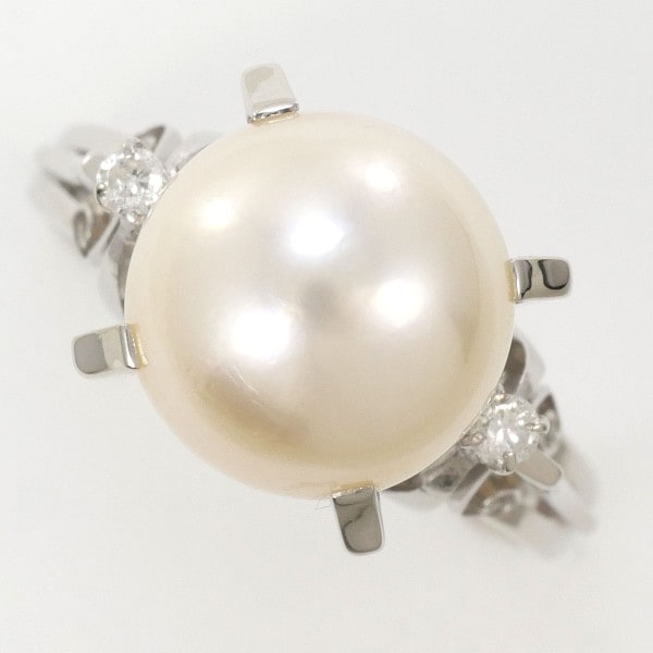 PT900 プラチナ リング 指輪 7号 パール(真珠) 約9.5mm ダイヤ ジュエリー 中古 36,296円