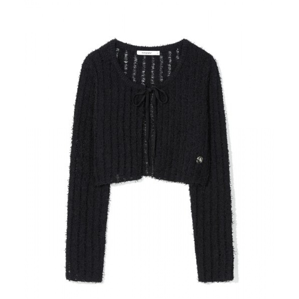 CODEGY (女性) ウェーブロゴリボンクロップカーディガン_ブラック 6,717円