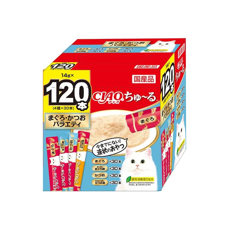 【即納】チャオ (CIAO) ちゅ~る まぐろ・かつおバラエティ 120本 猫用おやつ