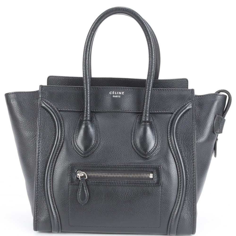 極美品 ラゲージ マイクロ ショッパー レザー トート バッグ 肩掛け ショルダー ハンド ブラック 黒 レディース ECE CN1-2 中古 47,760円