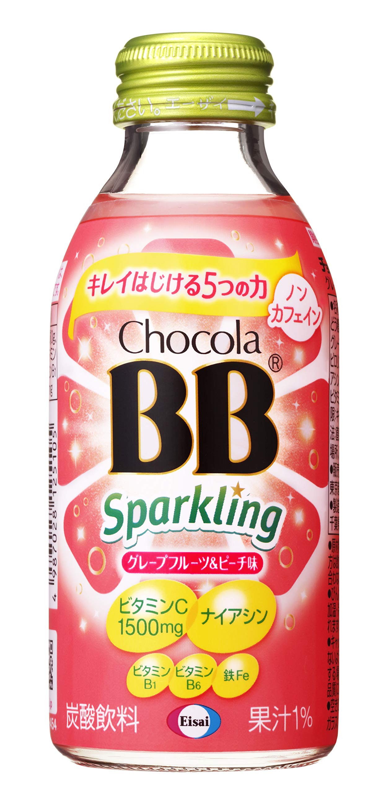 チョコラBB(栄養機能食品) スパークリング グレープフルーツ&ピーチ味140ml×24本 [(ナイアシン)]