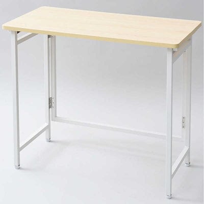 他サイト： [山善] 折りたたみ デスク 幅80奥行40高さ70cm コンパクト 傷汚れ水分熱に強い天板(メラミン加工) なめらかな表面 角が丸いの商品画像